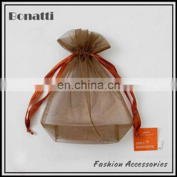 fashion custom logo drawstring organza bags