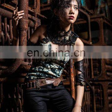 Steampunk Laced Jabot With Gear Decorations on a Choker-collar With a Real Clock photo-6