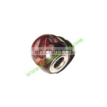 Handmade Fancy Wooden Beads, size 12x14mm, weight approx 1.84 grams BWLHF0009