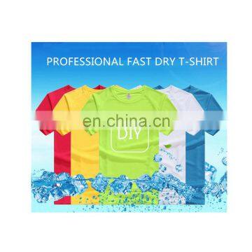 Polyester round neck t-shirt custom fast dry tshirt