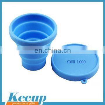 New design colorful collapsible silicone rubber wine drinking cup