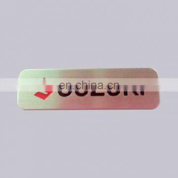 Top Quality OEM Items Glued Type Rectangle Shape Color Filled Logo Letter Custom Metal Etching Nameplate