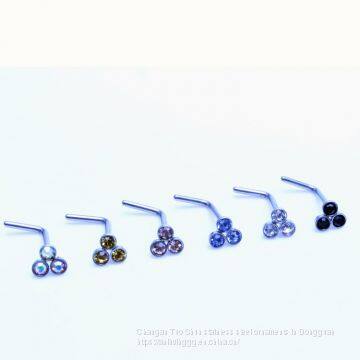 Wish hot L type ear studs, titanium steel, foreign trade stud, body piercing accessories, wholesalers wholesale