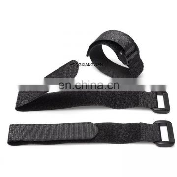 Self locking flexible fabric reusable hook loop nylon cable tie