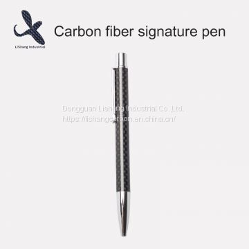 Custom Logo Business Carbon Fiber Neutral Pen Rotating Type Gel Pen