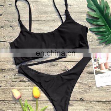 Hibkn Solid Bikini Set Push up Cut Out Bikini Brazilian 2019 Black Swimsuit Monokini Biquini Women Swimsuits Swimsuit Female photo-6