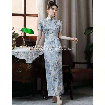 Cheongsam handmade embroidered dress