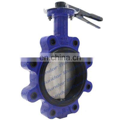 Bundor Class150 corrosion resistant DN150 lug type wafer butterfly valve cad drawings