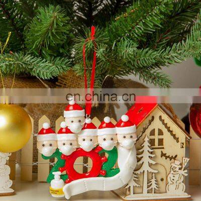 2020 New Design DIY Family Name Blessing Resin Snowman Christmas Tree Hanging Santa Christmas Ornament photo-3
