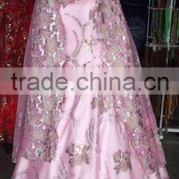 D001 Fashion tailor-made (imported satin and lace) muslim wedding dress with 2m scarf