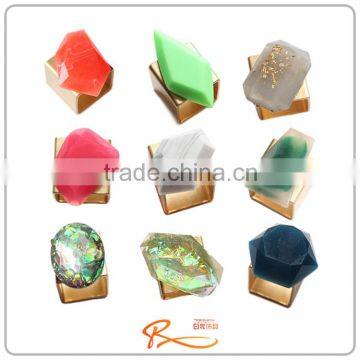 New Design Good Looking Fashion Jewelry Red Rings Large Resin Stone for Women's Rings photo-2