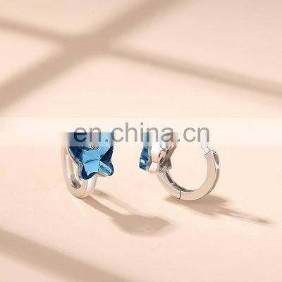 2021 New Design S925 Silver Stud Earrings Fashion Rhinestone Butterfly Stud Earrings