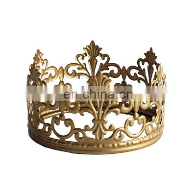 Mini Round Gold Crown Kid Bridal Princess Metal Crown cake Decorating Tiara Crowns