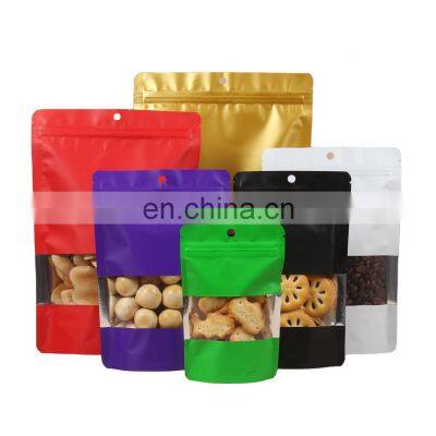 Plastic cheap reusable matte pouch stand up zipper transparent packaging bag