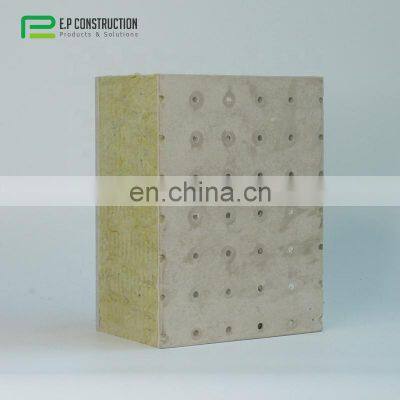 Supplier Price Fiber Board Shed Prefabricated Concrete Rock Wool Cement Composite Sandwich Panels For Exterior Wall Cladding