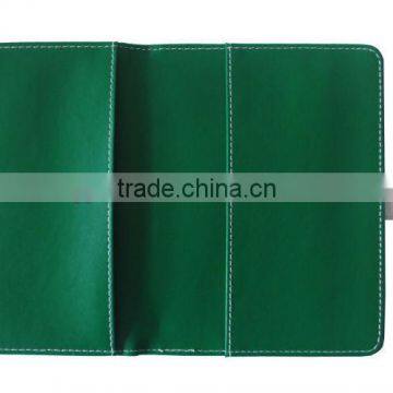 PU green note book card holder leather pocket business card cardboard business card holder