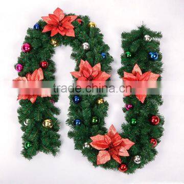 2015 new 9 feet indoor christmas garland with decoration