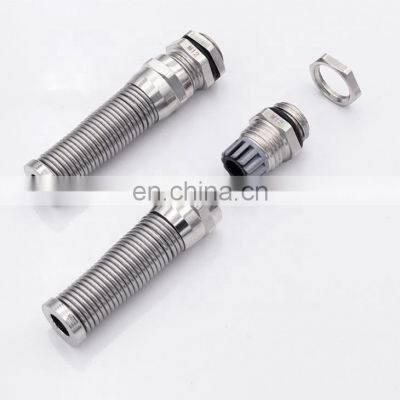 Double Locking Nickel Plated Brass Cable Gland With Bending Protection Spiral EMC Cable Gland For Armoured Cables