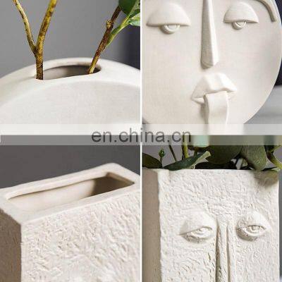 Human Face Expression Plants Pot Vase Planter Home Office Desktop Decor Gift Living Room Decorations