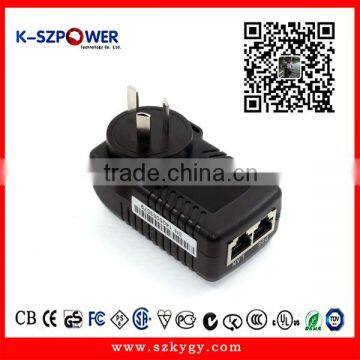 2016 P-series 24Wmax K-121000 /YGY-122000 good price Single Port 100M SINGLE 18V poe injector