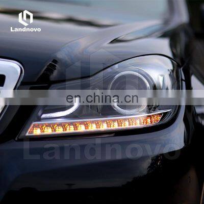 Landnovo Upgrade Car LED Headlight For 10-14 Mercedes W204 C260 C200 C300 Headlamp