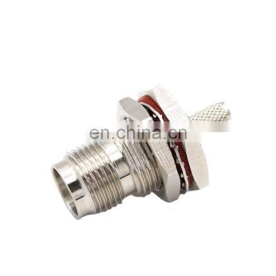 TNC Bulkhead Connector TNC Jack Female Connector Crimp For RG178 1.13 1.32 1.37 Cable Connector