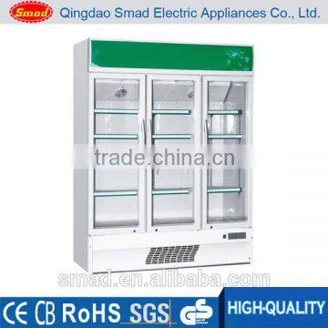 Beverage showcase,Glass display showcase,Cold showcase display refrigerators supermarket glass door refrigerator