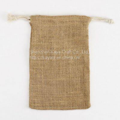 Customized Wedding Party Burlap Pouch Small Linen Jute Drawstring Bags