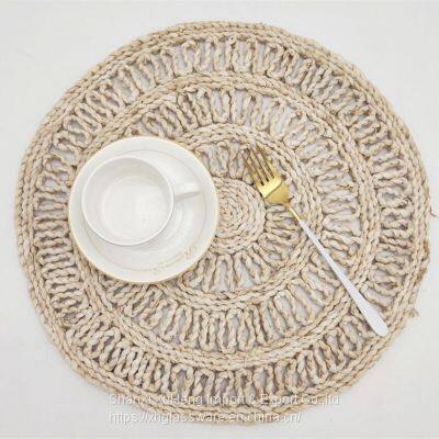 Factory Wholesale Corn Husk Weave Placemat Braided Rattan Mats For Wedding Table Decoration