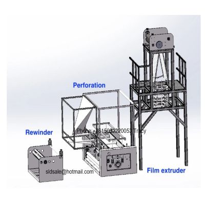 inline Agricultural film puncher plastic mulch film punching machine macroperforator install in film blowing machine