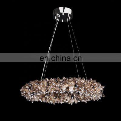 Modern Luxury Living Room Light Hotel Led Lamp Large Round Cristal Pendant Lights Crystal Chandelier