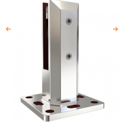 Square Glass Panel Grip For Flat Surface 14 To 38 1 304-Grade Polished Stainless Steel,Glass Clamp photo-2