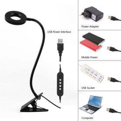 Dimmable  Eye-Care Warm LED 360 degree Flexible Gooseneck Clamp led reading lamp Easy Clip on Reading Light for Headboard