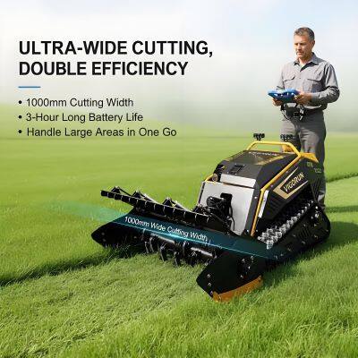 Vigorun Lawn Mower Robot, Industrial Dual 48V 1500W Motors MTSK1000 Mulcher Machine for Large Landscapes