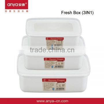 D569 Square Food Grade Plastic Food Container Set Melamine Food Container Kitchen Ware Lage 1.2L Medium 1.1L Small 0.5L