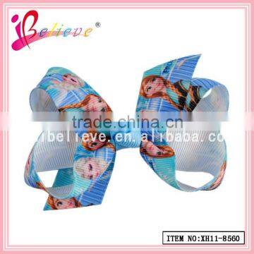 Boutique grosgrain ribbon bow hair accessories,frozen hair clip for girls