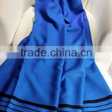 High Grade Fashion Women Brand Navy Blue Wool Cashmere Scarf Pashmina With Fringes photo-5