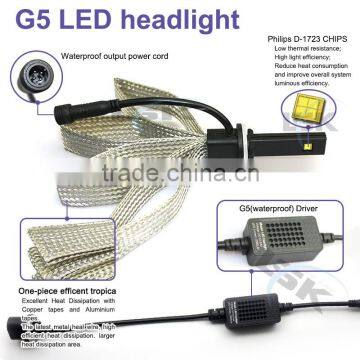 2 Years Warranty !! Hi/lo Beam G5 Led Headlight Super Brightness Auto Led H13 6000lm Headlamp With 6500k for More Safer photo-6