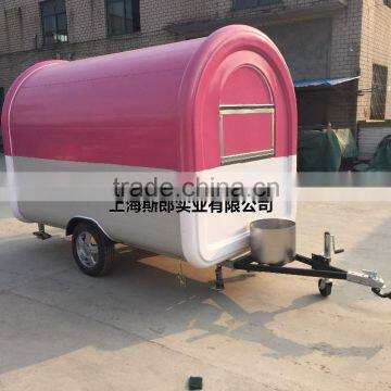 Pink and White Food Cart 7.6*5.5ft Food Truck Hot Dog Hamburger Ice Cream Traction Mobile Food Trucks photo-4