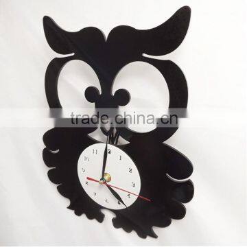 ACC2023 black owl acrylic clock for home decoration