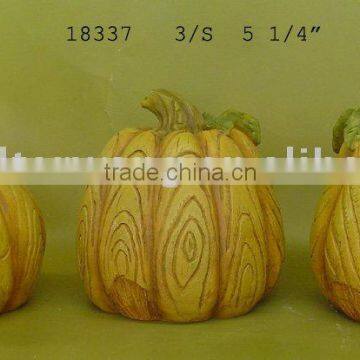 Polyresin Harvest pumpkin,5-1/4"H