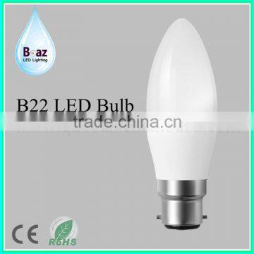 CE ROHS certified B22 white led candle bulb