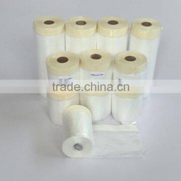 Pre-taped auto spray plastic masking film