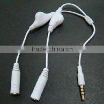Metal 3.5mm 1 To 2 Audio Y Splitter Cable, Male To 2 Dual Female Connector Adapter