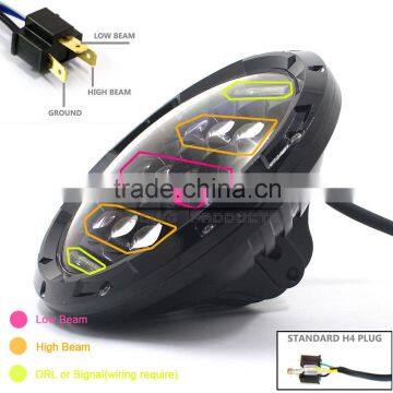 BJ-HL-016 Highly Recommended Waterproof 7" Projector Daymaker LED Light Round Motorcycle Headlight 75W for Harley photo-6