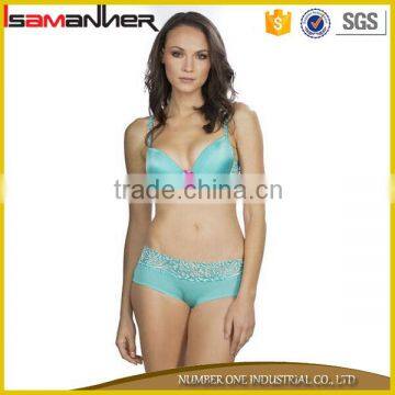 Women Bra Bikini and Mini Boy Shorts Set Sexy Push Up Brassiere and Panty