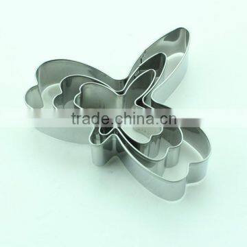 3pcs Fancy Stainless Steel Dragonfly Shaped Cake Mold Set