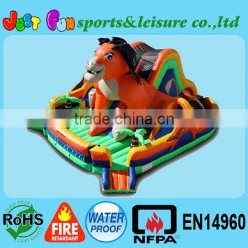 kids inflatable fun park, lion obstacle course, fun city inflatable