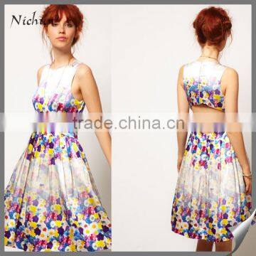 Designer Floral Printed Back Cut Ball Gown Alibaba Dresses