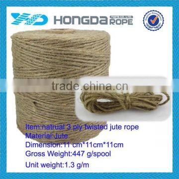 Eco-friendly natural twisted colored jute rope